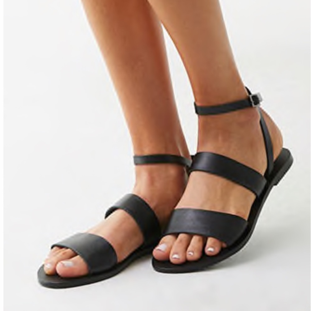 Forever 21 Women’s Leather Flat Sandals